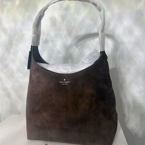 Kate Spade 454 Large Shoulder Bag Suede Hot Fudge